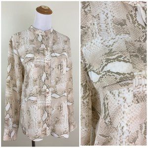 Equipment Beige Snake Print Blouse